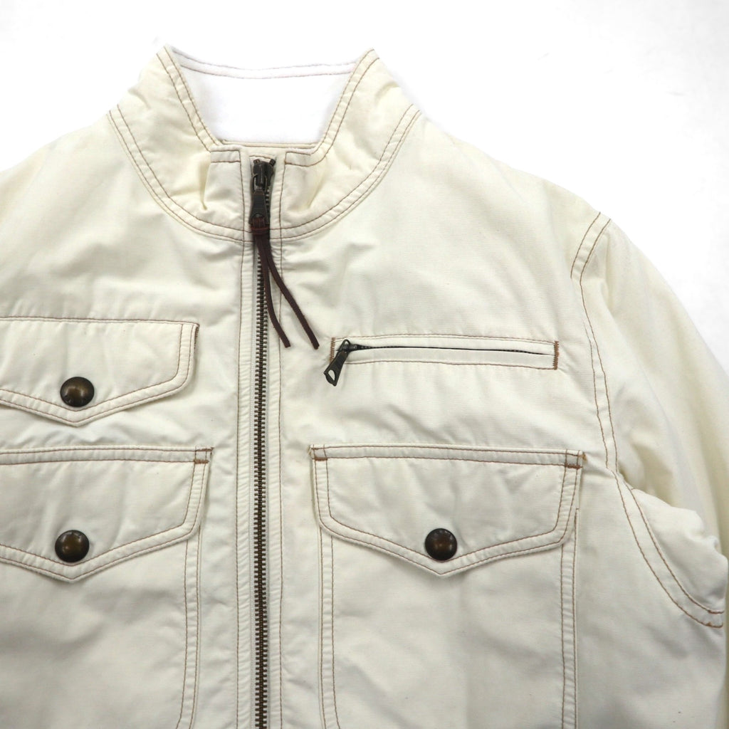 Ralph Lauren 90年代 モーターサイクルジャケット ライダースジャケット M ホワイト ナイロン 中綿 PRIMALOFT