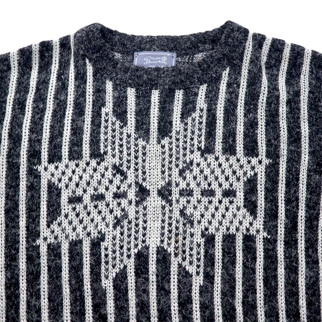 Le TIGRE 90s USA Made Nordic Pattern Acrylic Knit Sweater M Gray All-over Pattern Acrylic NORDIC LITES