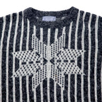 Le TIGRE 90s USA Made Nordic Pattern Acrylic Knit Sweater M Gray All-over Pattern Acrylic NORDIC LITES