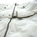 Ralph Lauren 90年代 モーターサイクルジャケット ライダースジャケット M ホワイト ナイロン 中綿 PRIMALOFT