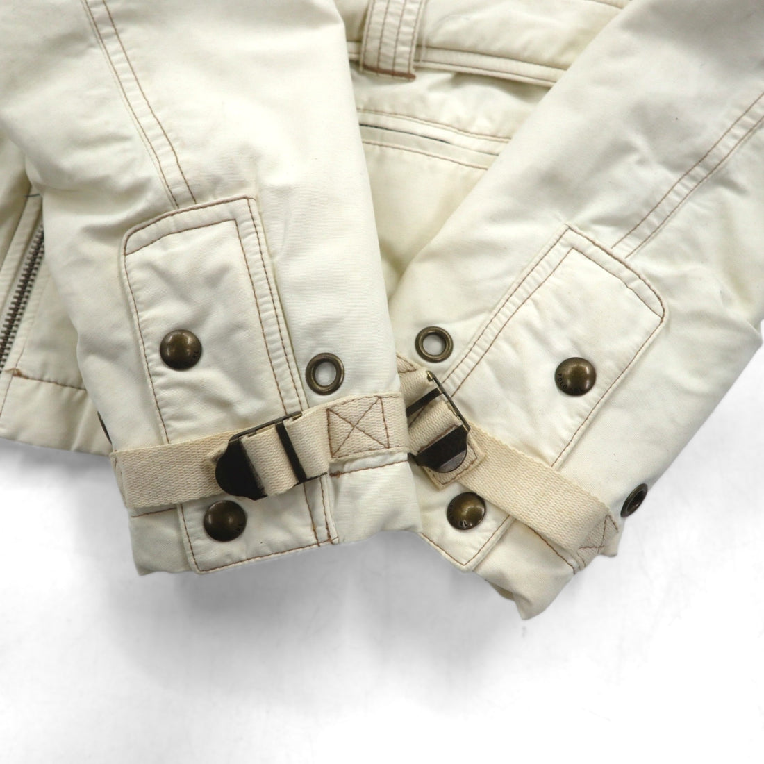 Ralph Lauren 90年代 モーターサイクルジャケット ライダースジャケット M ホワイト ナイロン 中綿 PRIMALOFT