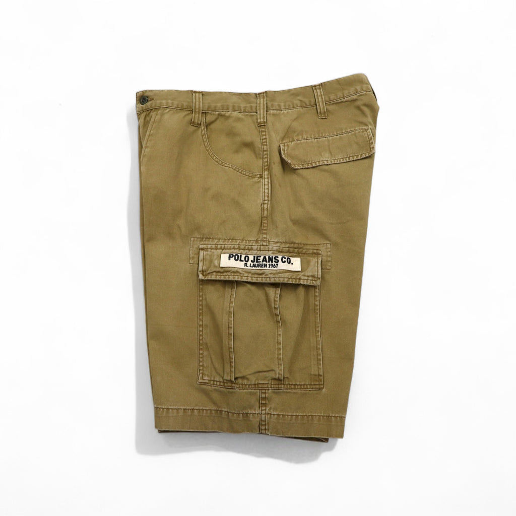 POLO JEANS COMPANY RALPH LAUREN Baggy Short Cargo Pants, Size L, Beige, Cotton