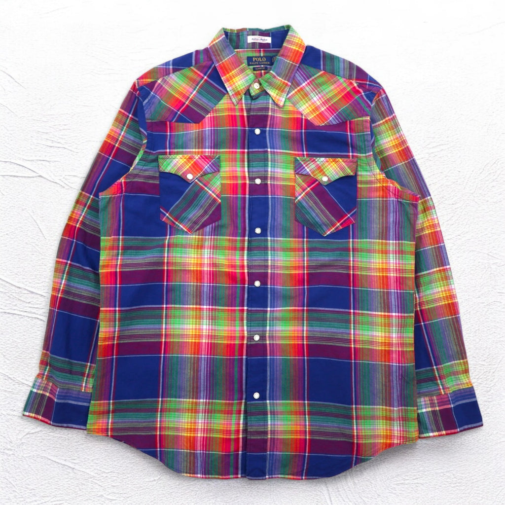 POLO RALPH LAUREN インディアン マドラス INDIAN MADRAS ウエスタンシャツ XL チェック CLASSIC FIT