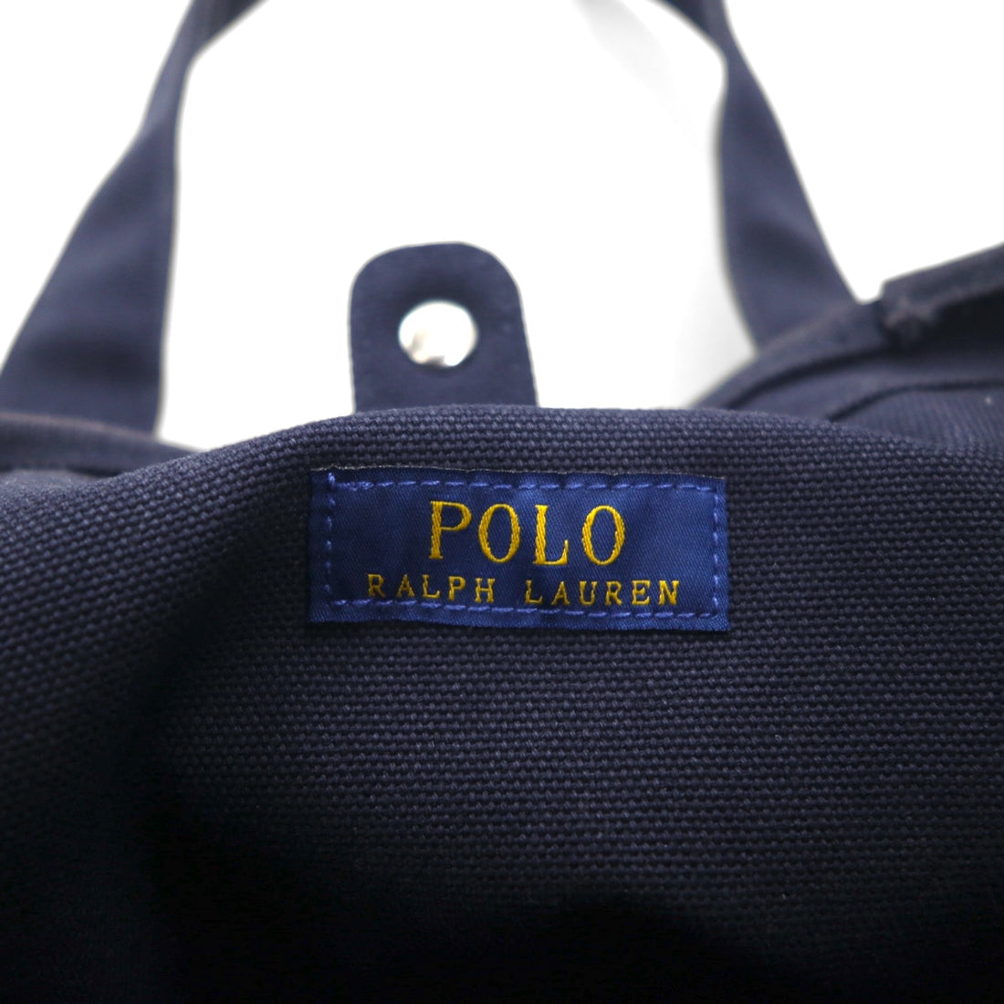 POLO RALPH LAUREN Canvas Tote Bag Navy with Big Pony Embroidery