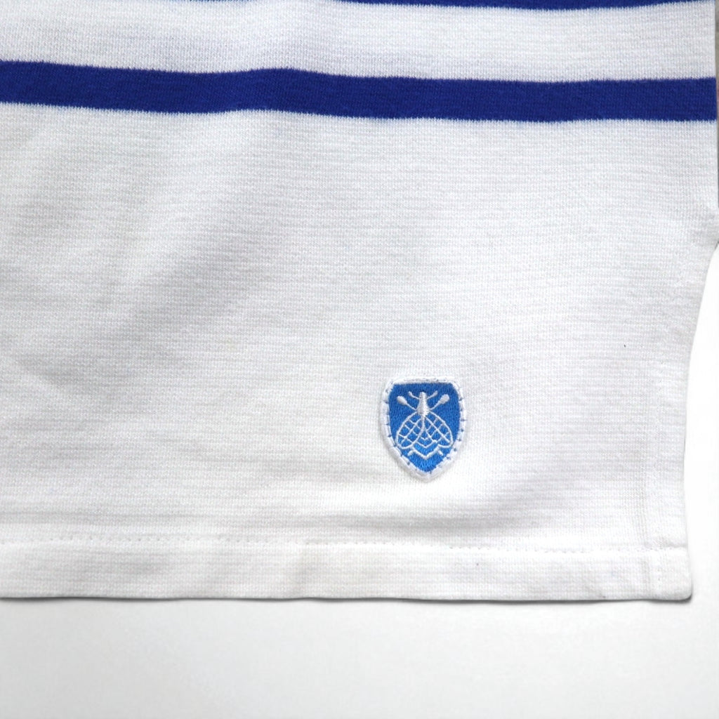 ORCIVAL ビッグ コットンロード フレンチバスクシャツ 2XL ホワイト ブルー ボートネック フランス製