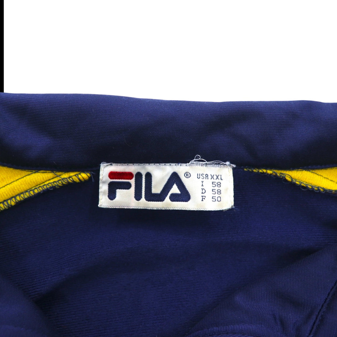 FILA 90s Track Jacket Jersey XXL Navy Polyester Logo Embroidery