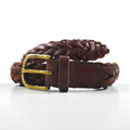 Polo Ralph Lauren 編み込み イントレチャート ベルト ブラウン ゴールド メッシュ レザー 405110774-213