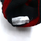 Polo by Ralph Lauren 90s Half-Zip Cotton Knit Sweater, Medium, Striped, Black, Red