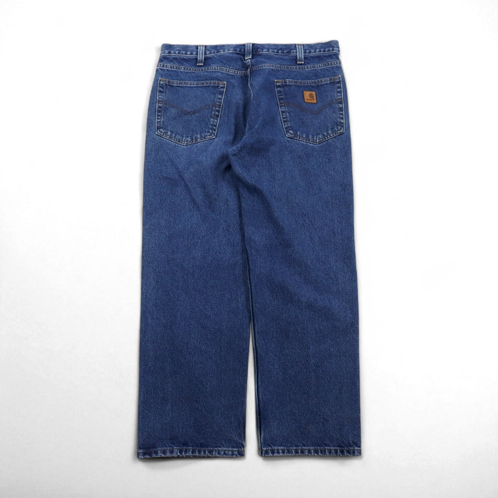 Carhartt Relaxed Fit Denim Pants, Size L, Indigo and Blue, 101505, Made in Mexico