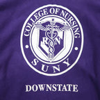 MV SPORT 90s Reverse Weave PRO-WEAVE College Print Sweatshirt XL Purple Fleece Lining DOWNSTATE