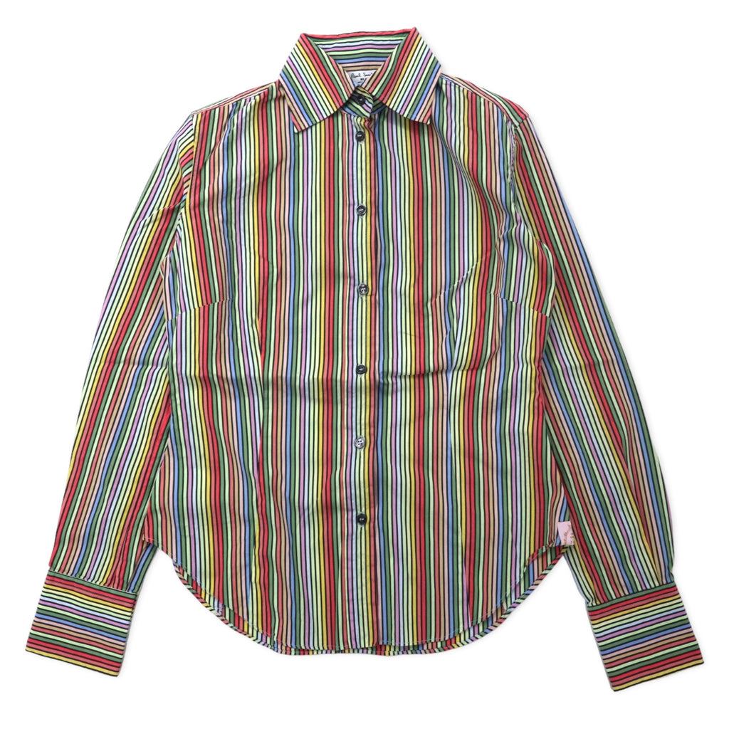 日本然リトテ-古着オンライン-Paul Smith BLUE イタリア製 ドレスシャツ 40 マルチカラー ストライプ コットン-Paul Smith Blue Italian MADE Dress Shirt 40 Multi Color Striped Cotton