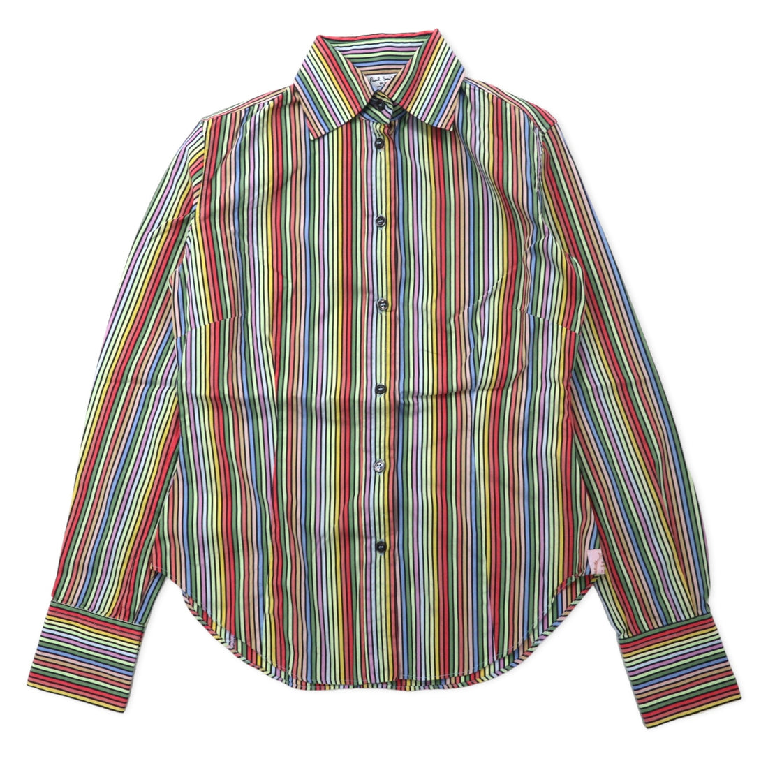 日本然リトテ-古着オンライン-Paul Smith BLUE イタリア製 ドレスシャツ 40 マルチカラー ストライプ コットン-Paul Smith Blue Italian MADE Dress Shirt 40 Multi Color Striped Cotton