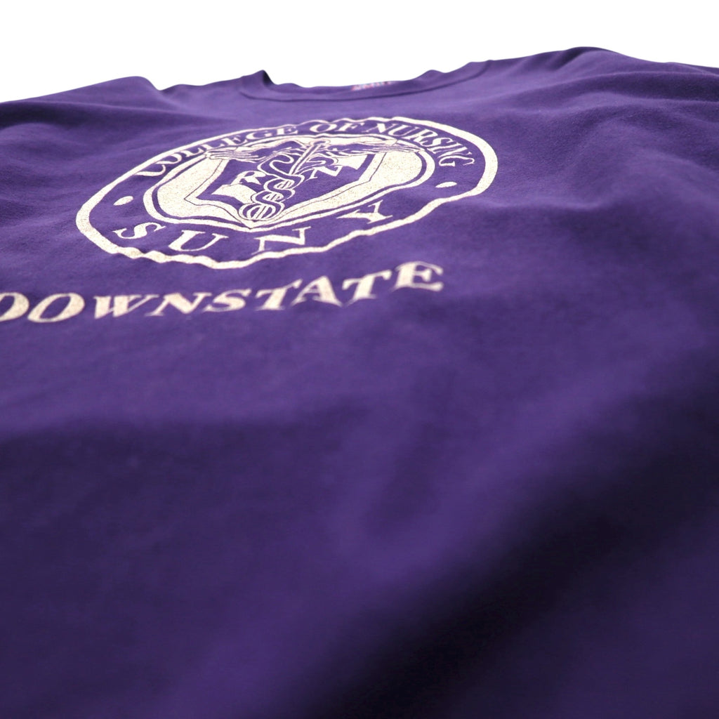MV SPORT 90s Reverse Weave PRO-WEAVE College Print Sweatshirt XL Purple Fleece Lining DOWNSTATE