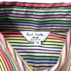 Paul Smith BLUE Italian Dress Shirt Size 40 Multicolor Striped Cotton