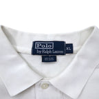 Polo by Ralph Lauren 90s Polo Shirt, XL, White, Cotton, Pique, Pony Embroidery, Made in Peru