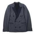 TOMORROWLAND Double Breasted Tailored Jacket Peak Lapel Blazer S Grey EXTRA EGYPTIAN COTTON