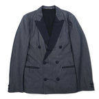 TOMORROWLAND Double Breasted Tailored Jacket Peak Lapel Blazer S Grey EXTRA EGYPTIAN COTTON