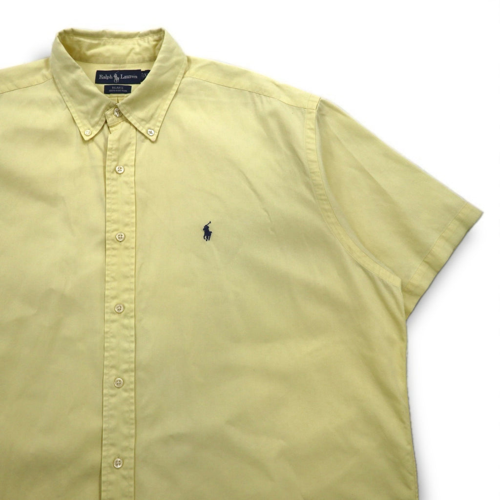 Ralph Lauren 90s BLAKE Short Sleeve Oxford Button-Down Shirt, Size XL, Yellow Cotton with Small Pony Embroidery