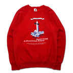 FRUIT OF THE LOOM 80年代 USA製 プリント スウェット L レッド コットン 裏起毛