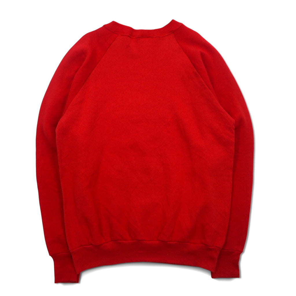 FRUIT OF THE LOOM 80年代 USA製 プリント スウェット L レッド コットン 裏起毛