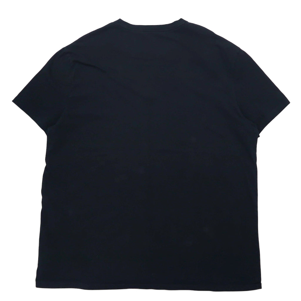 POLO RALPH LAUREN Logo Print T-Shirt XXL Black Cotton CLASSIC FIT Small Pony Embroidery Big Size