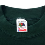 FRUIT OF THE LOOM USA made 90s embroidered sweatshirt L green cotton fleece lining LAS VEGAS