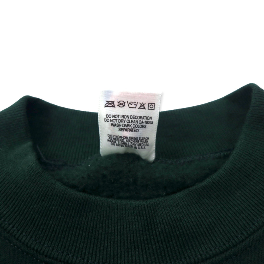 FRUIT OF THE LOOM USA made 90s embroidered sweatshirt L green cotton fleece lining LAS VEGAS