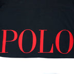 POLO RALPH LAUREN Logo Print T-Shirt XXL Black Cotton CLASSIC FIT Small Pony Embroidery Big Size