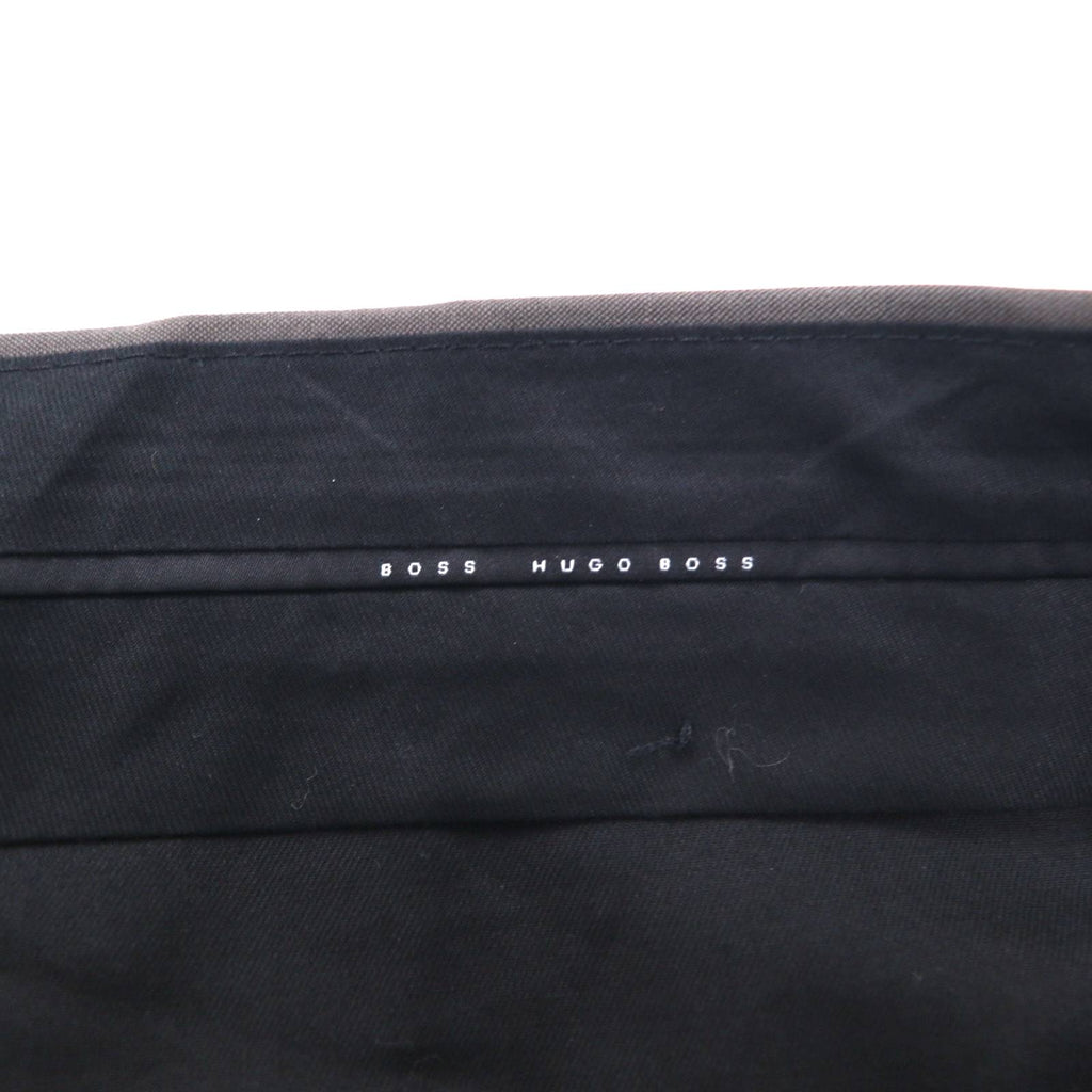 HUGO BOSS イタリア製 SUPER 120's ワイド スラックスパンツ スーツ XL グレー BIO TECH バイオテック GUABELLO