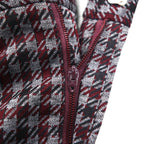 Sears 70s Kings Road Bootcut Slacks, Size L, Gray, Glen Plaid, Houndstooth, Perma-Present, Scovill Zip