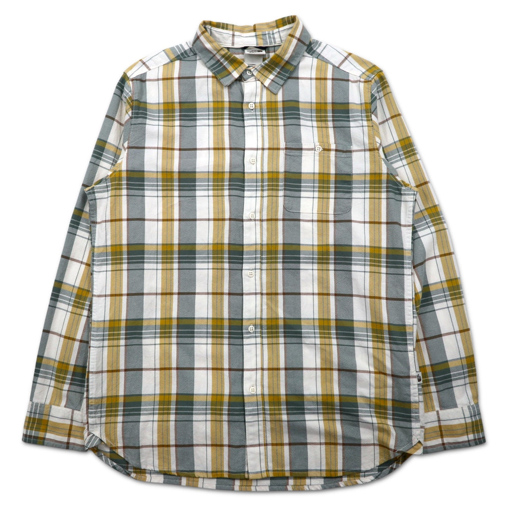 日本然リトテ-古着オンライン-THE NORTH FACE チェック シャツ L グリーン ホワイト コットン US規格 Hayden Pass 2.0 Shirt NF0A55U8-