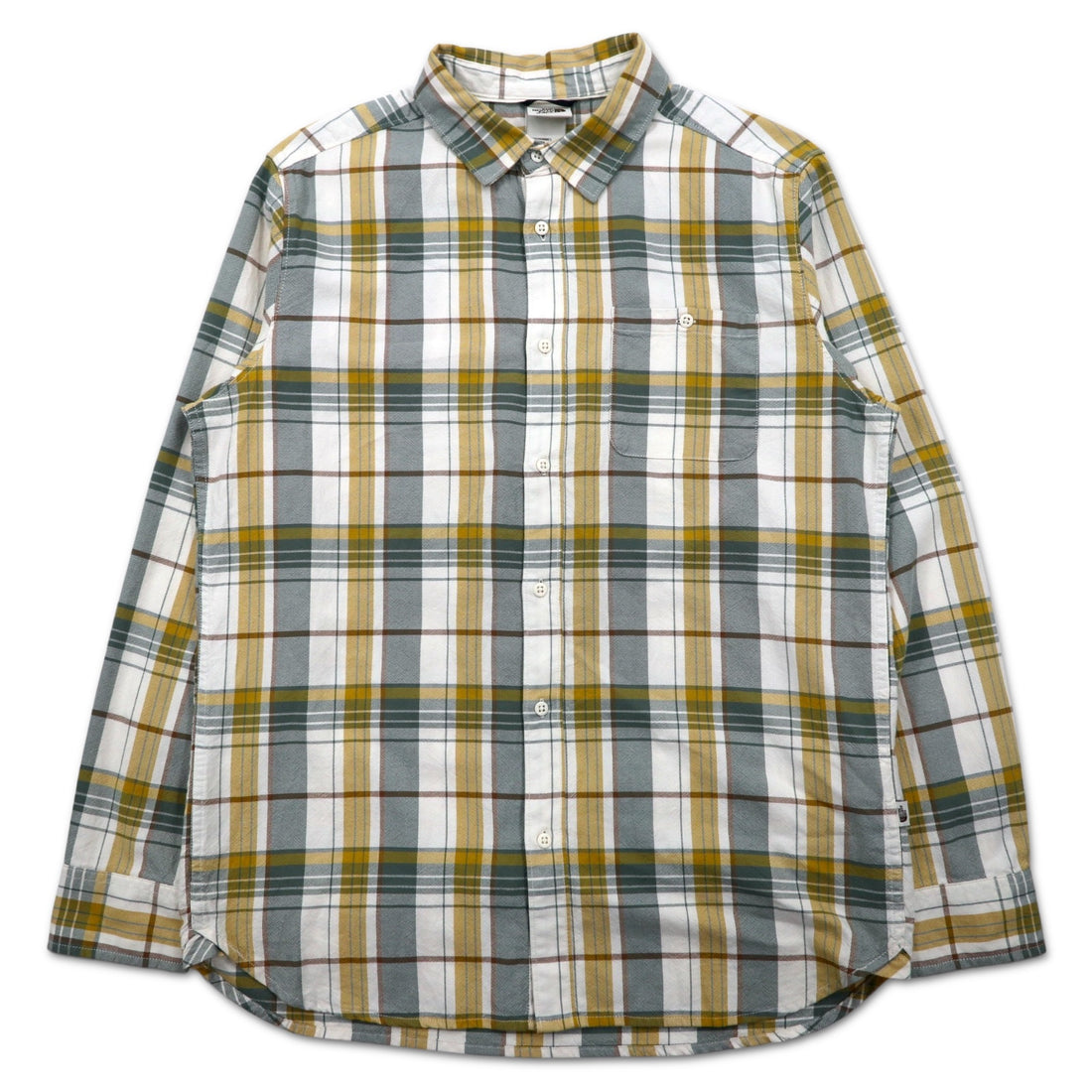 日本然リトテ-古着オンライン-THE NORTH FACE チェック シャツ L グリーン ホワイト コットン US規格 Hayden Pass 2.0 Shirt NF0A55U8-