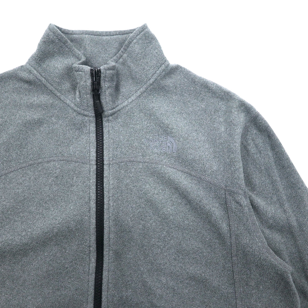 THE NORTH FACE POLARTEC Full Zip Fleece Jacket S Gray Polyester Logo Embroidery