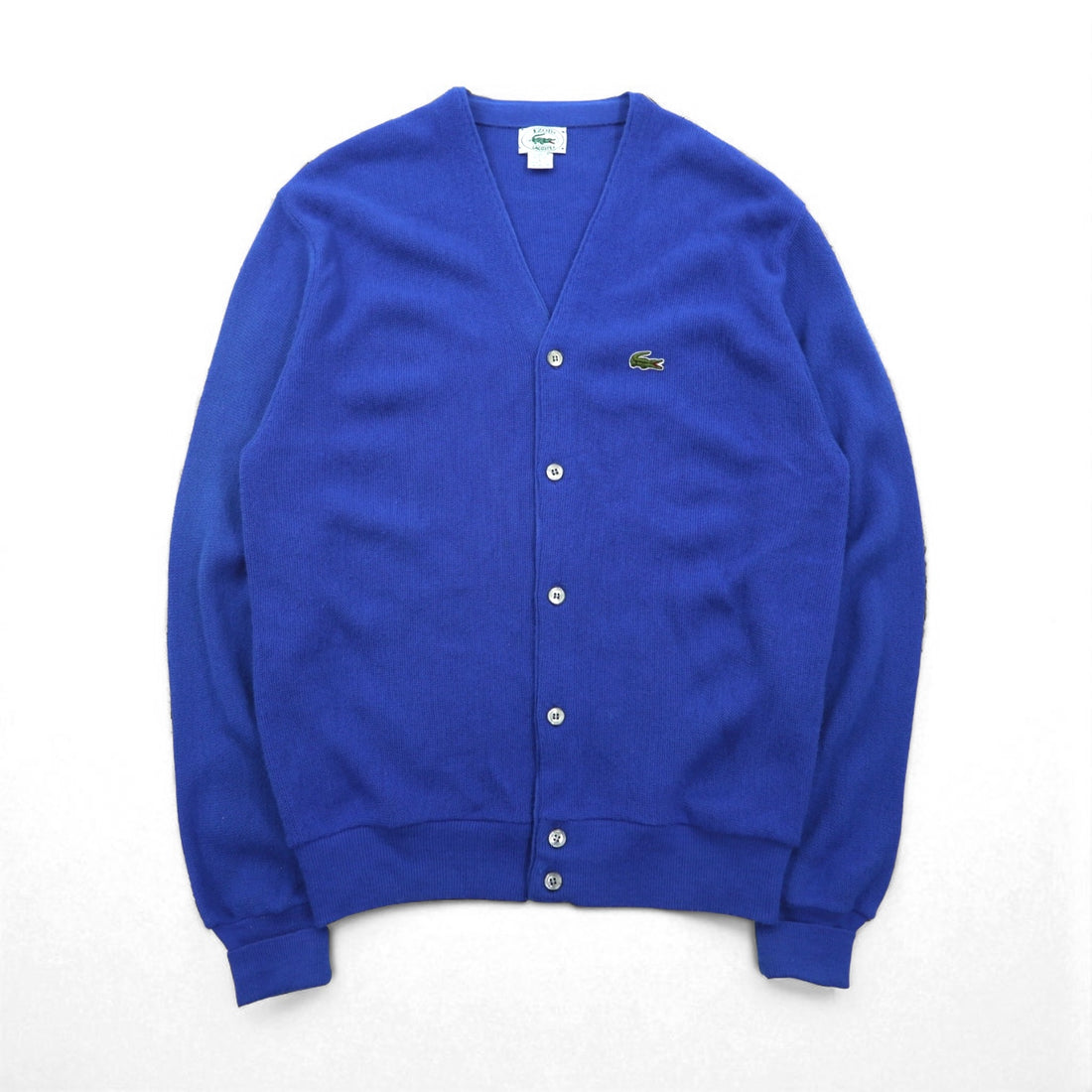 IZOD LACOSTE 80s Made in USA Knit Cardigan, Size L, Blue, Acrylic