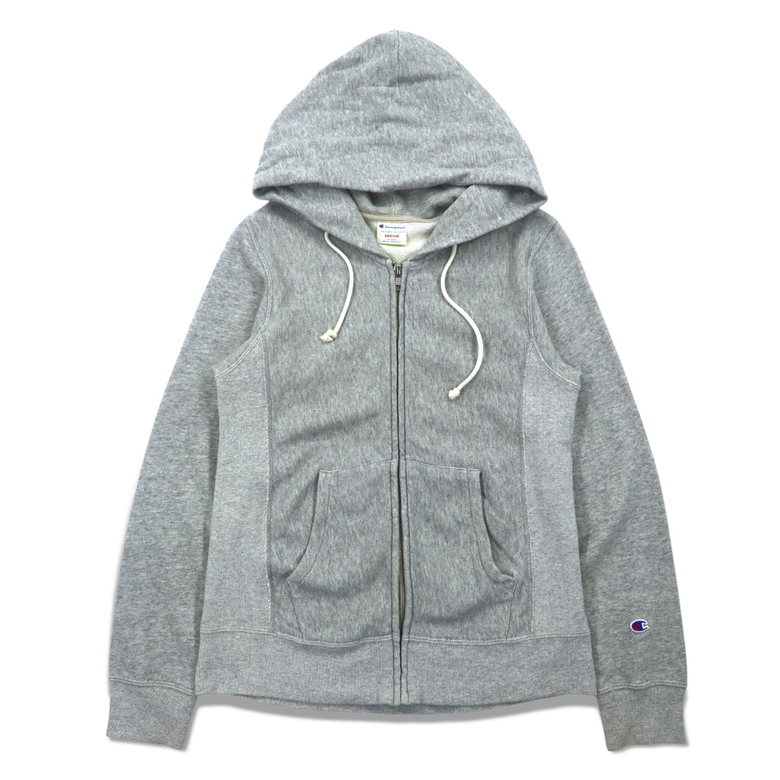 Champion Reverse Weave Full Zip Hoodie, Medium, Gray, Cotton, CW-F101