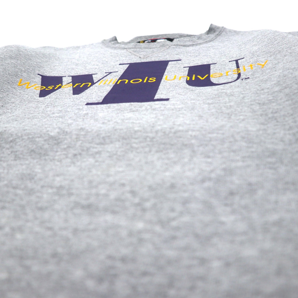 Made in USA 90s SOFFE College Print Sweatshirt M Grey Cotton WIU