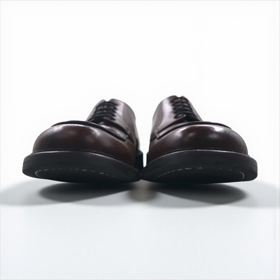 Kenneth Cole's Italian Vintage Leather Derby Shoes, brown leather, size 28cm, moc-toe dress shoes.