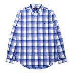 日本然リトテ-古着オンライン-RALPH LAUREN スリムフィット パフォーマンス ボタンダウンシャツ L ブルー チェック ナイロン ストレッチ スモールポニー刺繍-RALPH LAUREN Slim Fit Performance Button-down Shirts L Blue Checked Nylon Stretch Small Pony Embroidery