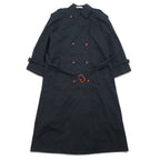 90s Vintage Trench Double-Breasted Coat Misty Harbor トレンチコート M ブラック コットン チェックライナー着脱式 ベルト付き