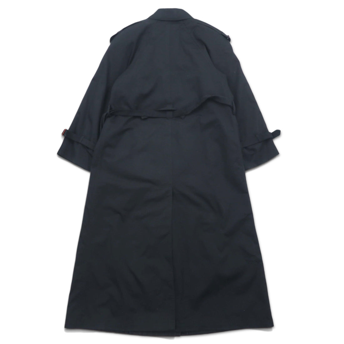 90s Vintage Trench Double-Breasted Coat Misty Harbor トレンチコート M ブラック コットン チェックライナー着脱式 ベルト付き