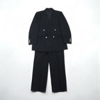 BURBERRY Made in Japan Peak Lapel Double-Breasted Blazer Suit, Size M, Metal Buttons, Wool Gabardine