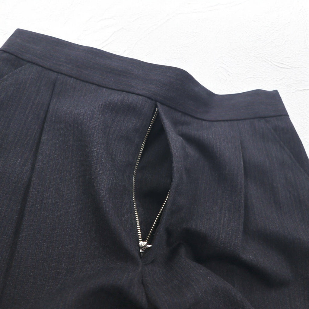 SOUMO Tuck Wide Slacks Pants M Grey Wool Slit Made in Japan