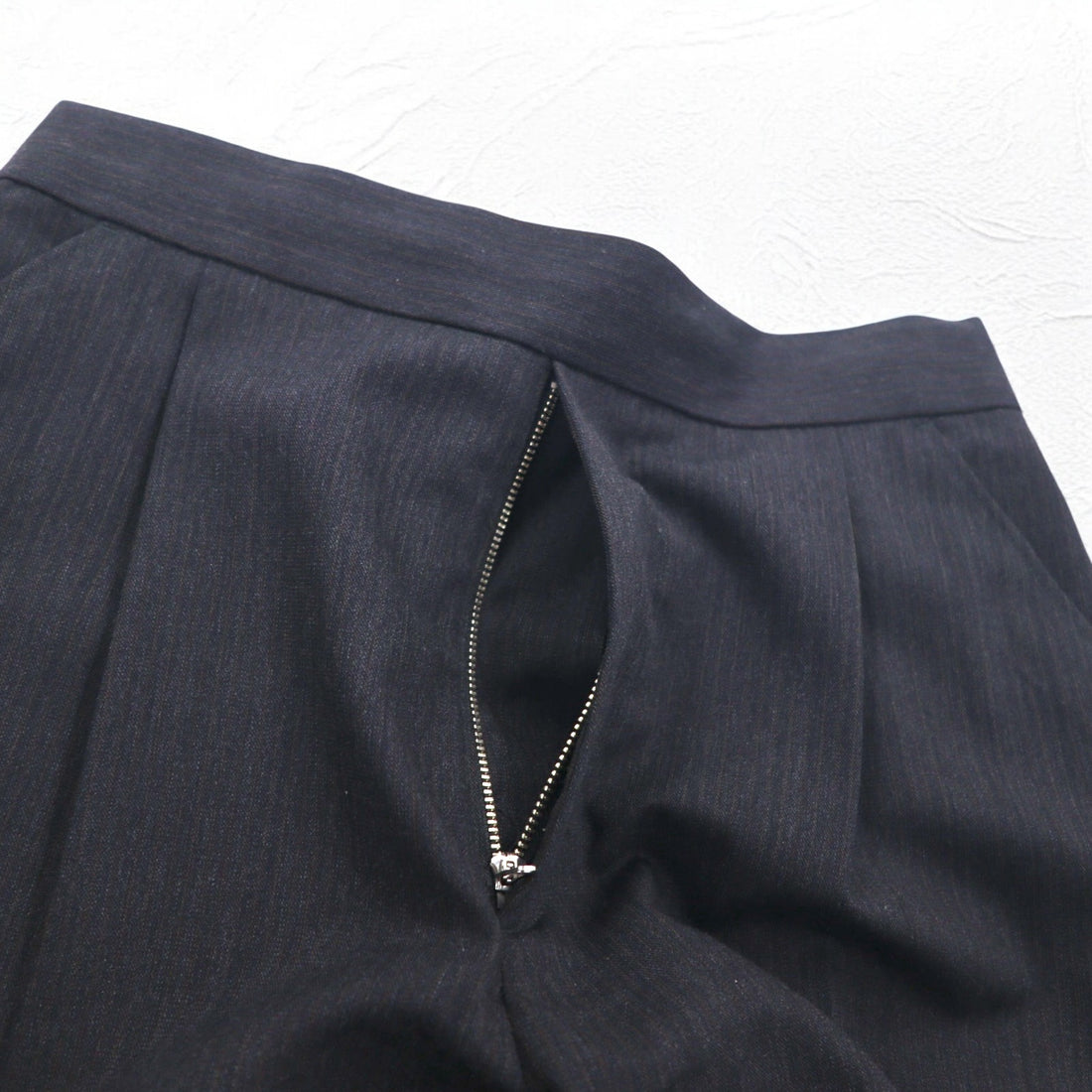 SOUMO Tuck Wide Slacks Pants M Grey Wool Slit Made in Japan