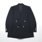 BURBERRY Made in Japan Peak Lapel Double-Breasted Blazer Suit, Size M, Metal Buttons, Wool Gabardine