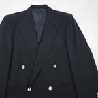 BURBERRY Made in Japan Peak Lapel Double-Breasted Blazer Suit, Size M, Metal Buttons, Wool Gabardine