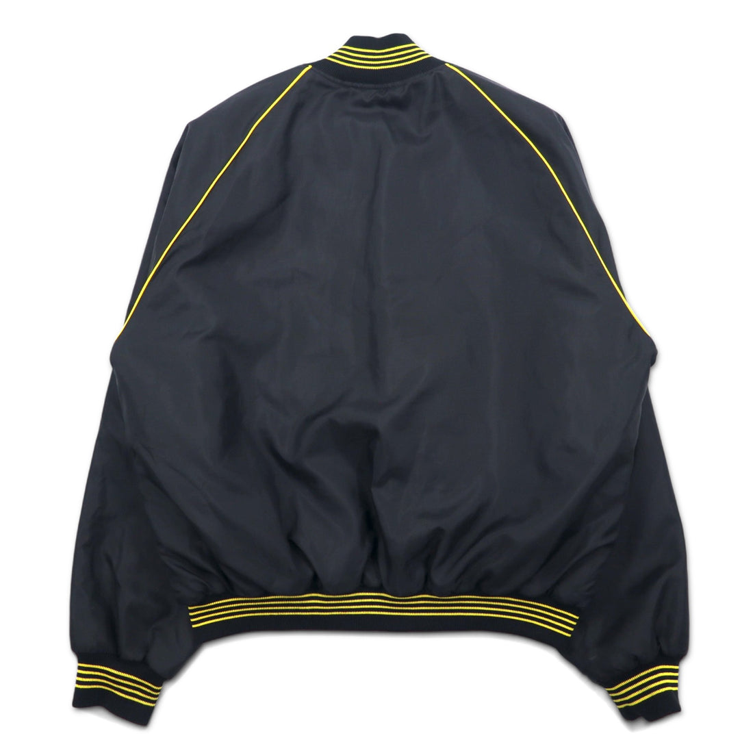 Made in USA 90s Holloway varsity jacket XL black nylon snap button US company embroidery Great Western Malting Co.