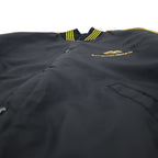 Made in USA 90s Holloway varsity jacket XL black nylon snap button US company embroidery Great Western Malting Co.