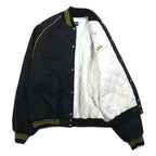 Made in USA 90s Holloway varsity jacket XL black nylon snap button US company embroidery Great Western Malting Co.