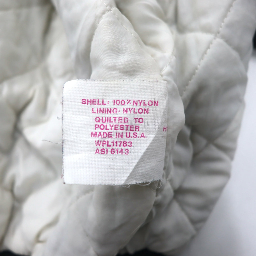Made in USA 90s Holloway varsity jacket XL black nylon snap button US company embroidery Great Western Malting Co.