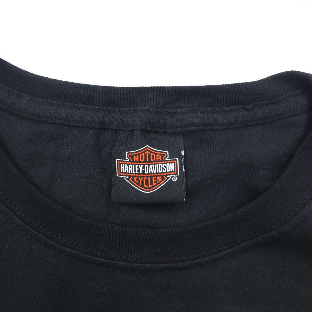 HARLEY DAVIDSON Double-sided Print T-shirt XXL Black Cotton TOKYO JAPAN